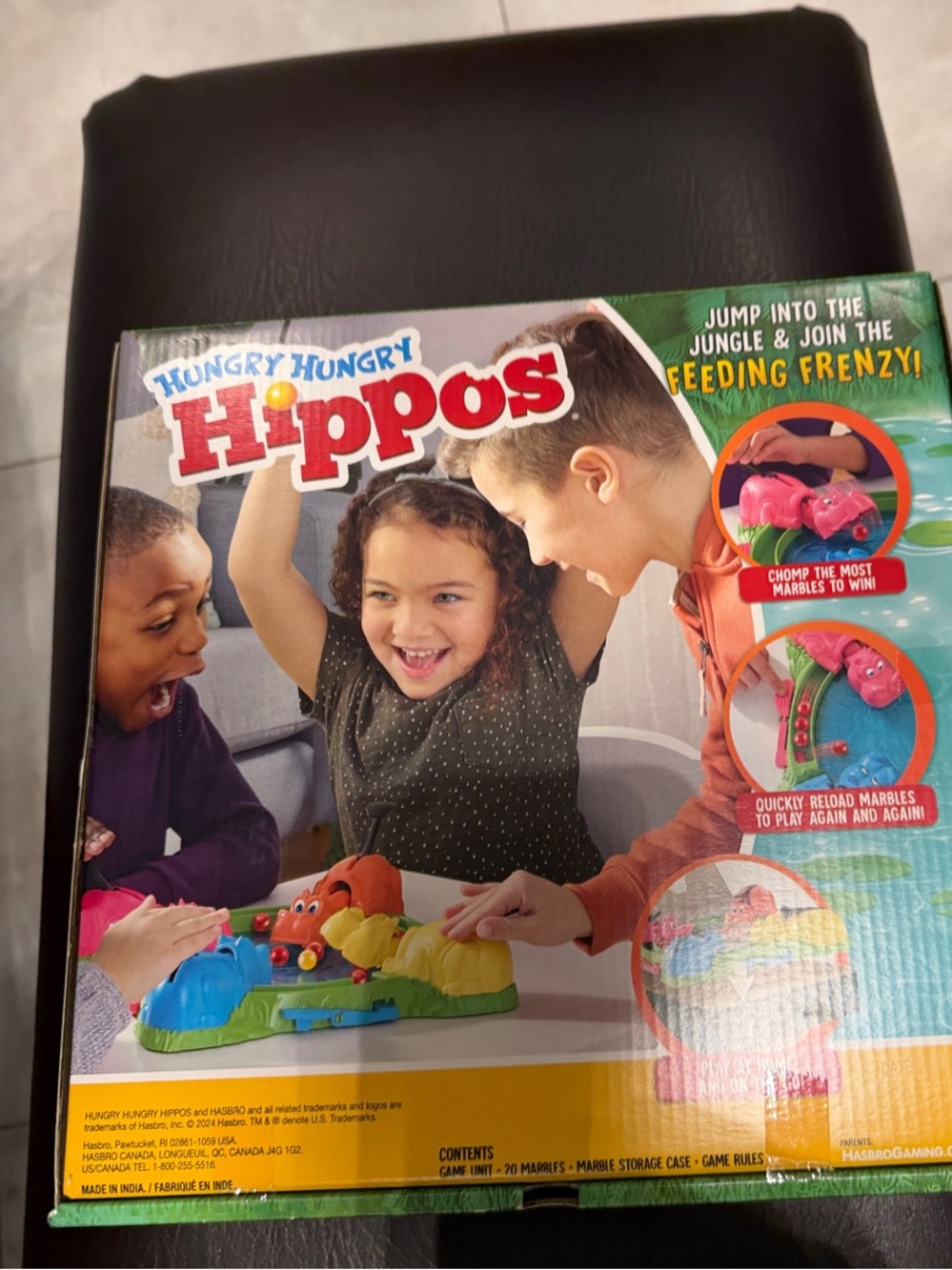 Hasbro Hungry Hungry Hippos Game - Blue, Orange & Pink Hippos - Picture 2 of 8